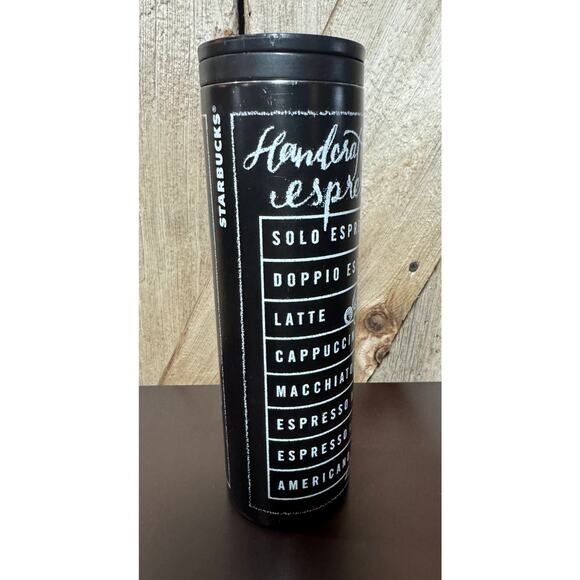 Starbucks Espresso Chalk Board Black Stainless-Steel Tumbler 16 oz Travel Mug - Picture 1 of 8